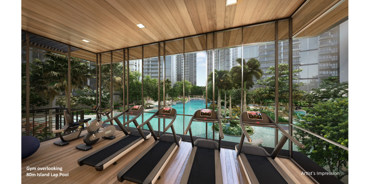 The Florence Residences 悦湖苑 gym pool view